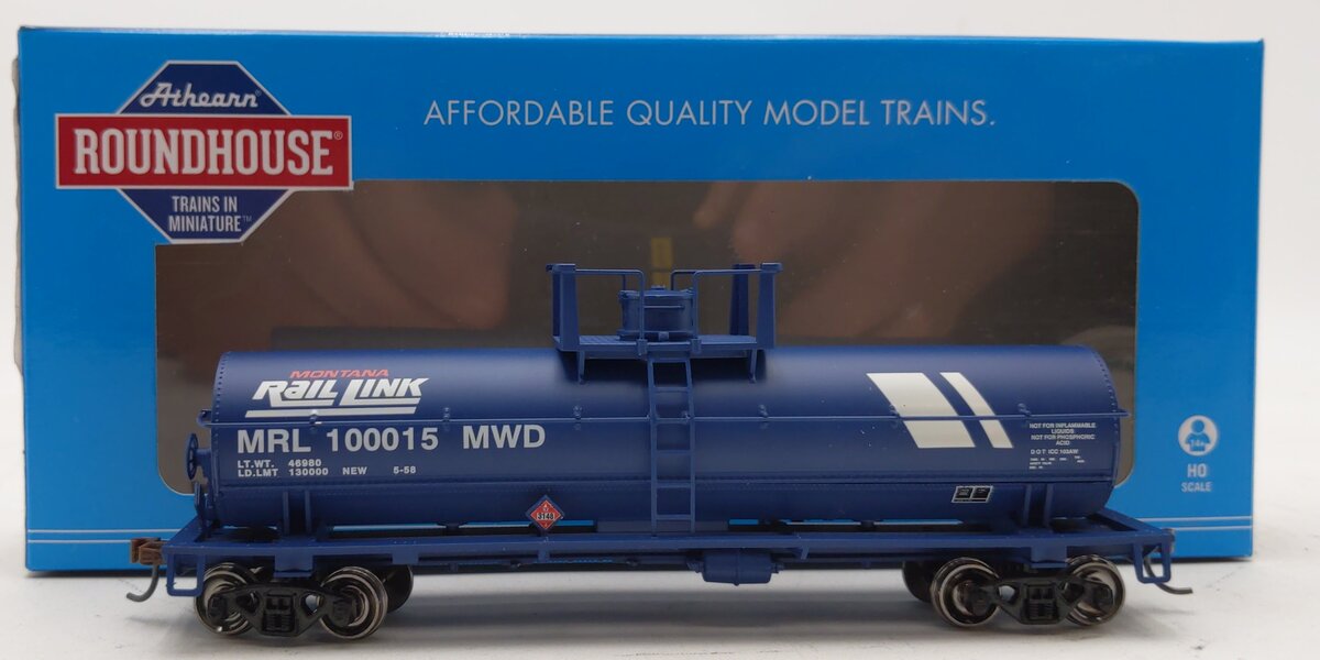 Roundhouse 14904 HO Montana Rail Link Chemical Tank Car #100015