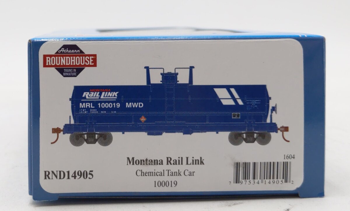 Roundhouse 14905 HO Montana Rail Link Chemical Tank Car #100019