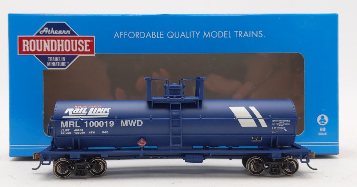 Roundhouse 14905 HO Montana Rail Link Chemical Tank Car #100019