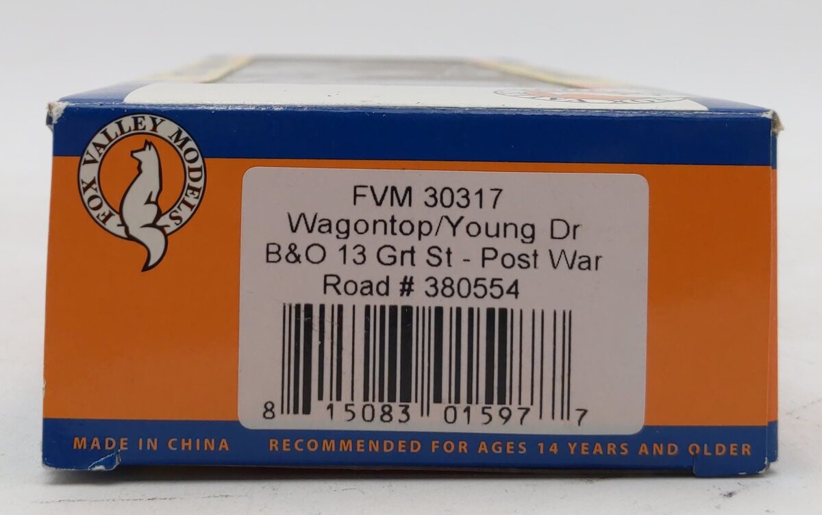 Fox Valley Models 30317 HO Scale B&O M-53 Boxcar #380554