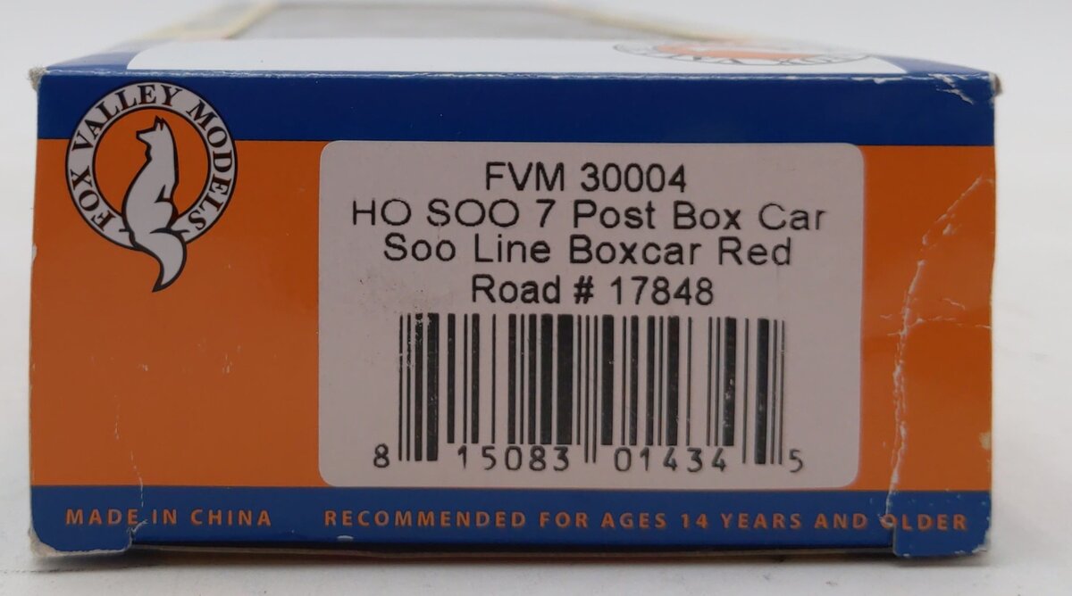 Fox Valley Models 30004 HO Scale SOO Line 7 Post Box Car #17848