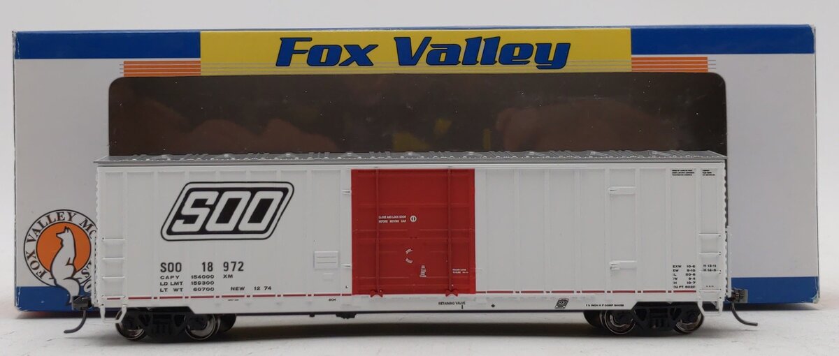 Fox Valley Models 30010 HO Scale Soo Line Box Car w/ Slant Logo #18972