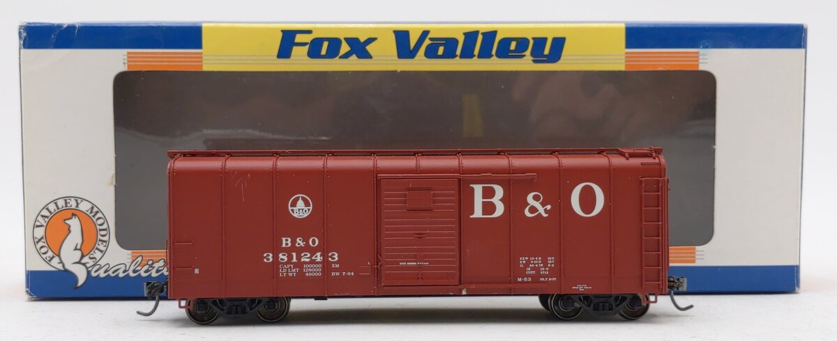 Fox Valley Models 30321 B&O Wagontop "Cap Dome Bill" Box Car #381243