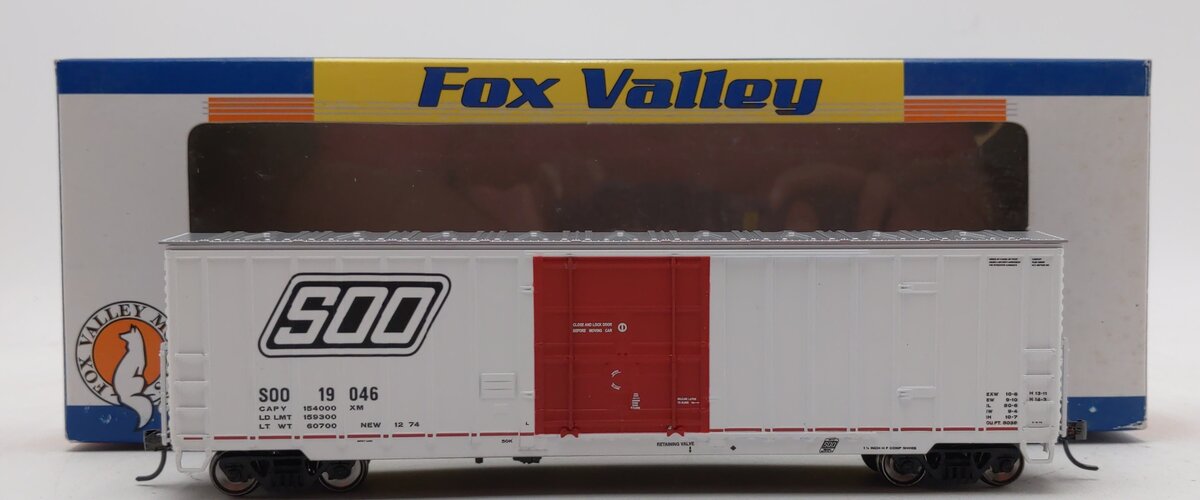 Fox Valley Models 30012 HO Scale SOO Slant Logo 7 Post Box Car #19046