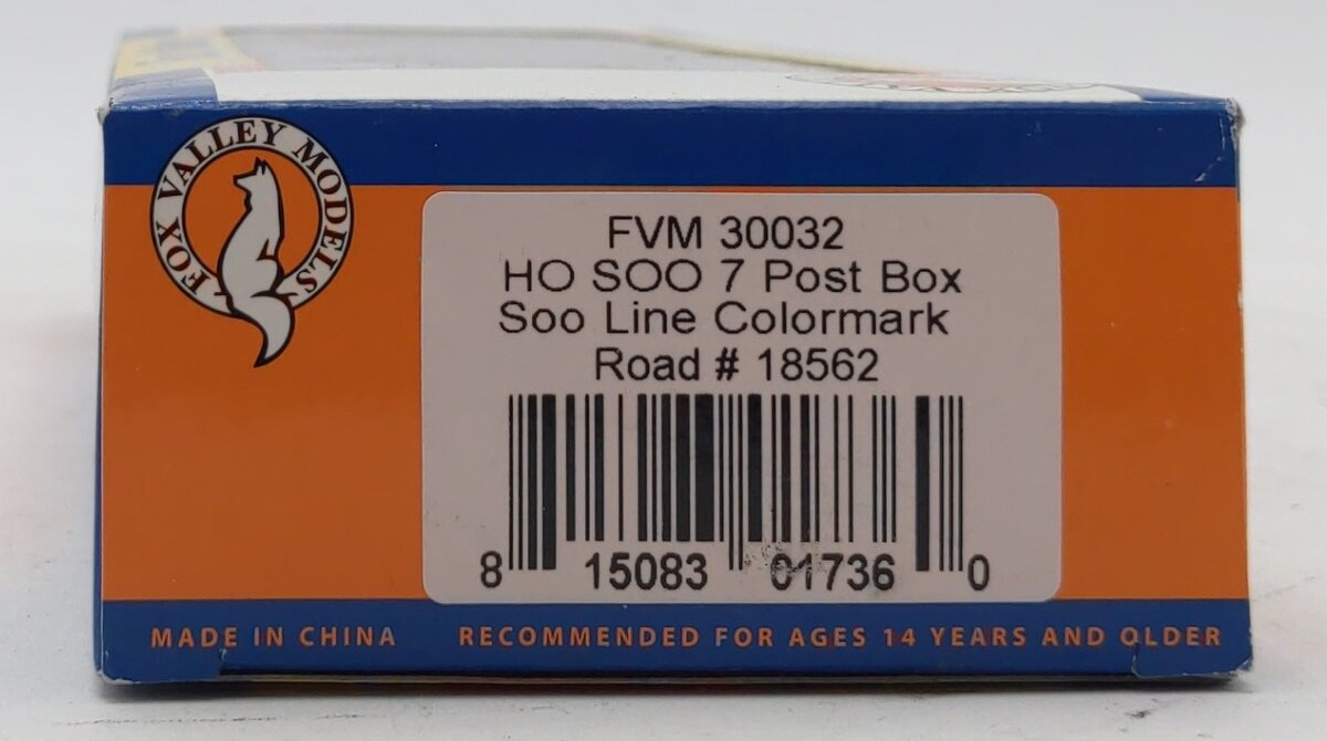 Fox Valley Models 30032 HO SOO 7 Post Boxcar #18562