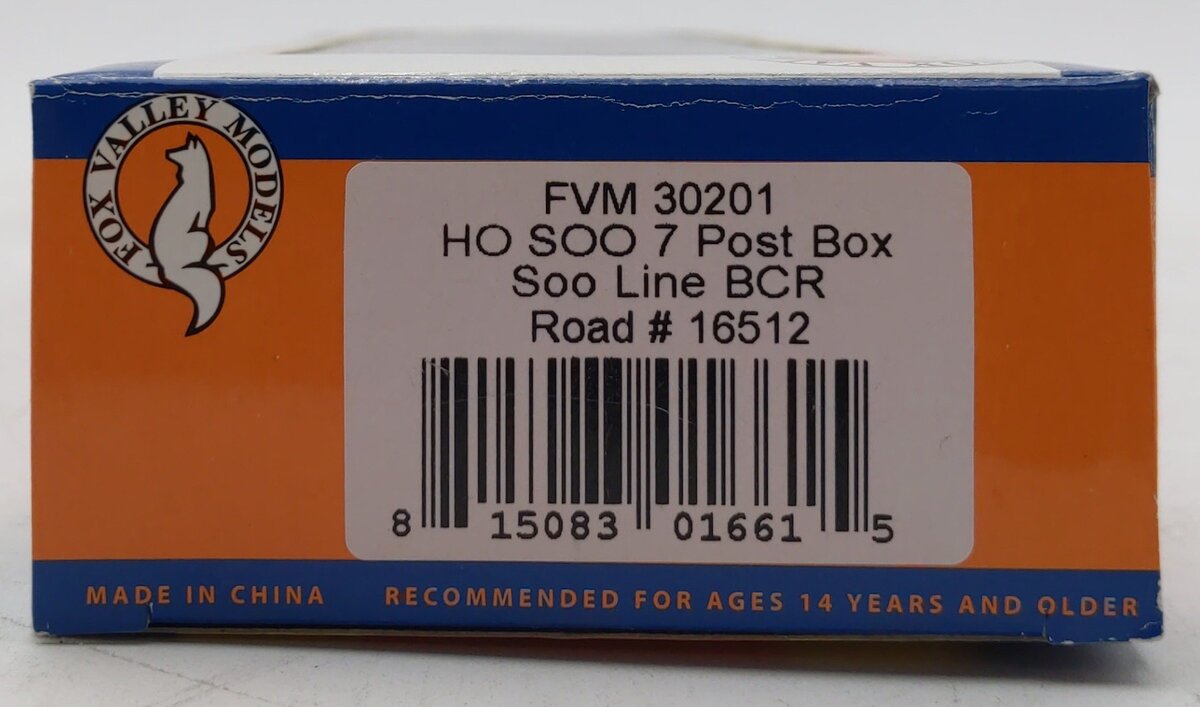 Fox Valley Models 30201 HO SOO 7 Post Box Car #16512