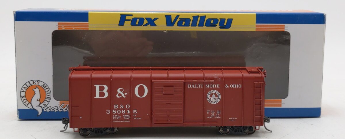 Fox Valley Models 30327 HO Scale B&O Wagontop Boxcar #380645