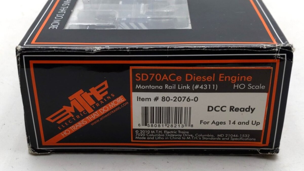 MTH 80-2076-0 Montana Rail Link HO Scale SD70ACe Diesel Engine (DCC Ready) #4311