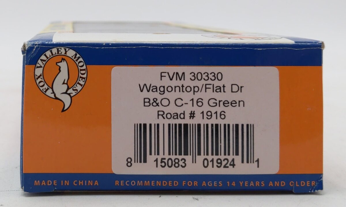 Fox Valley Models 30330 HO Scale B&O Class C-16 Wagontop Express Boxcar #1916