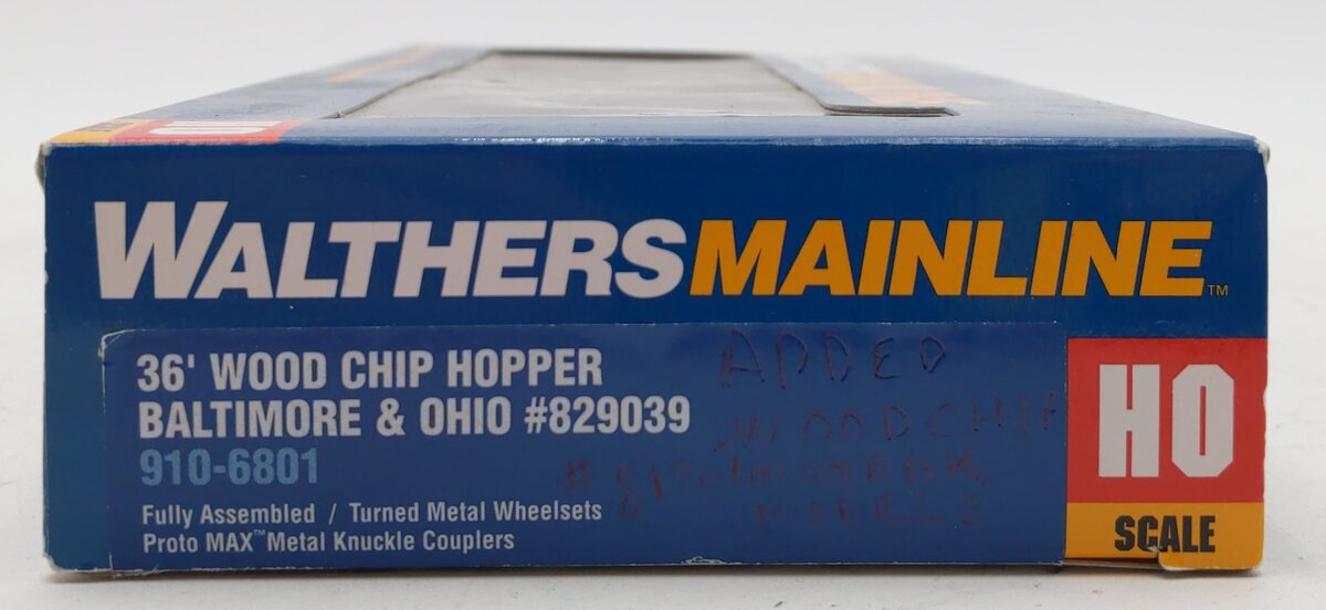 Walthers 910-6801 HO B&O 36' Wood Chip Hopper #829039