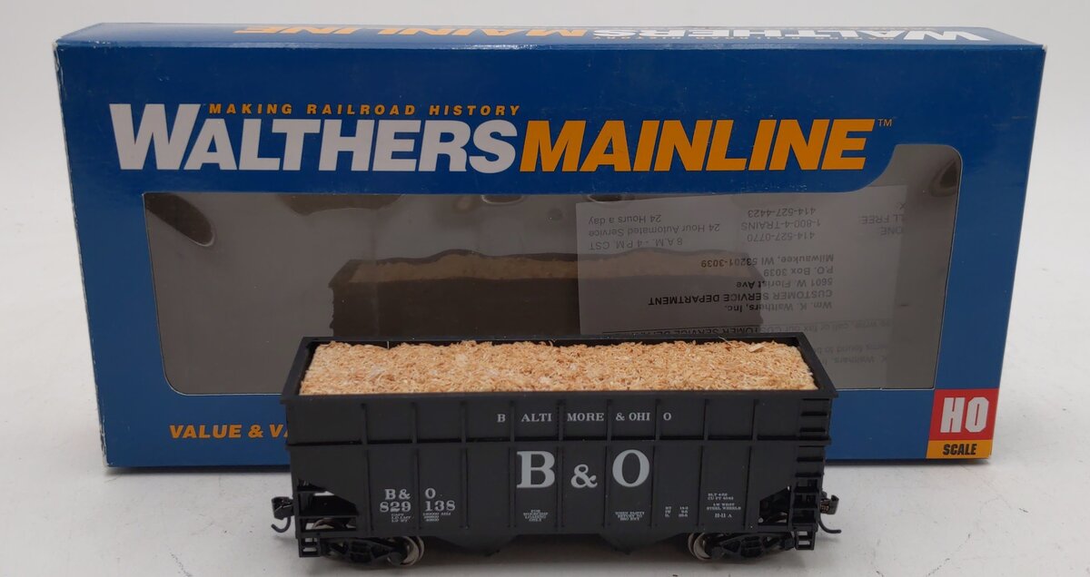 Walthers 910-6802 HO B&O 36' Wood Chip Hopper #829138