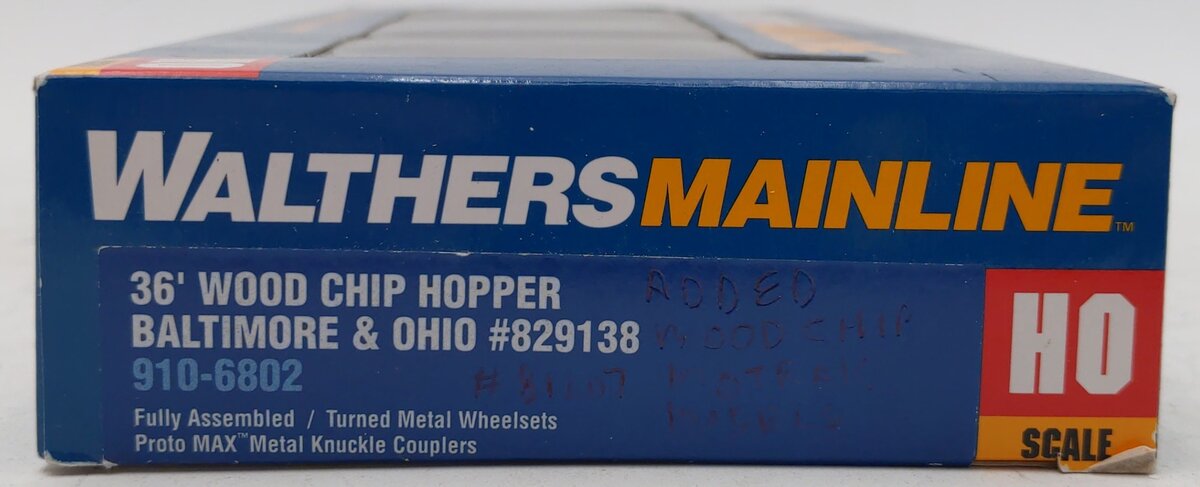 Walthers 910-6802 HO B&O 36' Wood Chip Hopper #829138