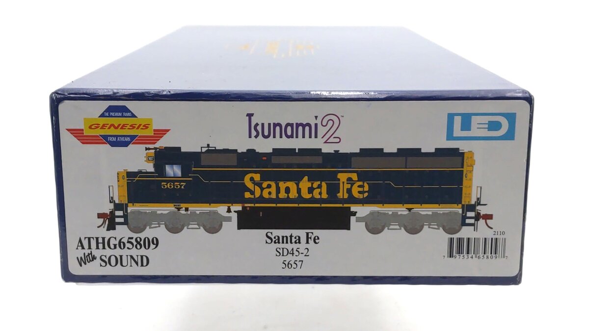 Athearn G65809 HO Santa Fe SD45-2 Diesel Locomotive with DCC & Sound #5657