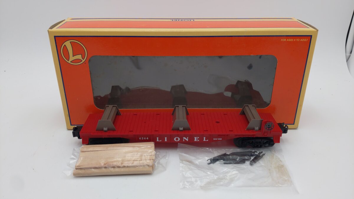 Lionel 6-19484 O Gauge Lionel Flatcar #6264 with Lumber Load EX/Box