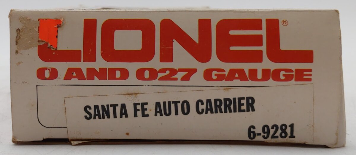 Lionel 6-9281 O Gauge Santa Fe Tri-level Auto Carrier NIB