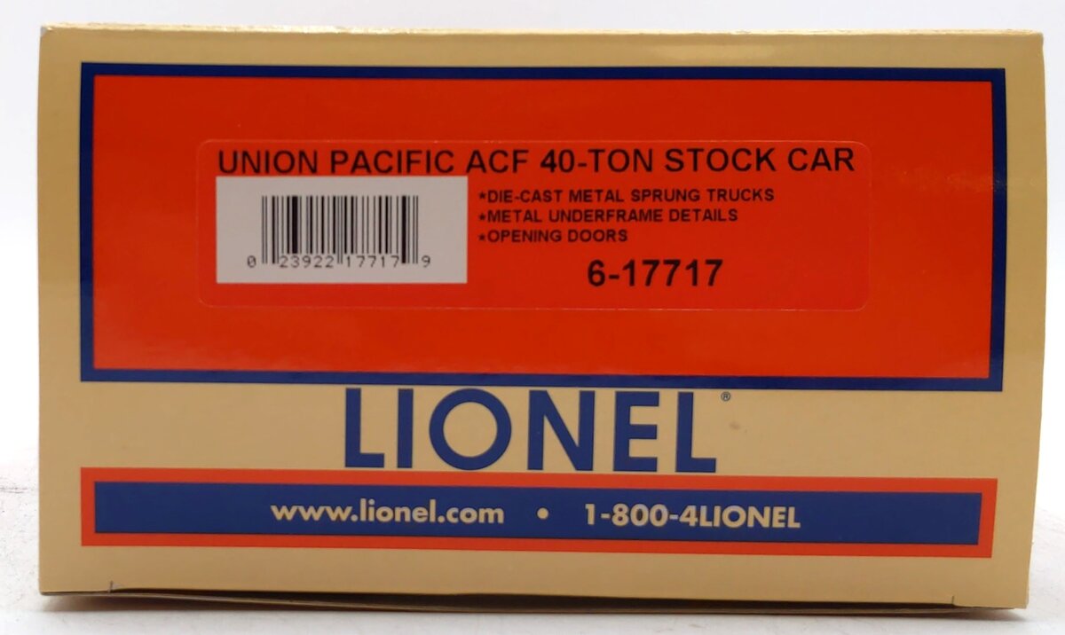 Lionel 6-17717 O Gauge Union Pacific ACF 40-Ton Stock Car #48217