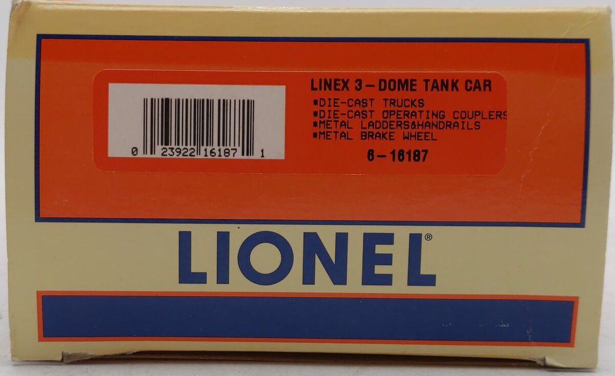 Lionel 6-16187 O Gauge Linex Three Dome Tank Car LN/Box