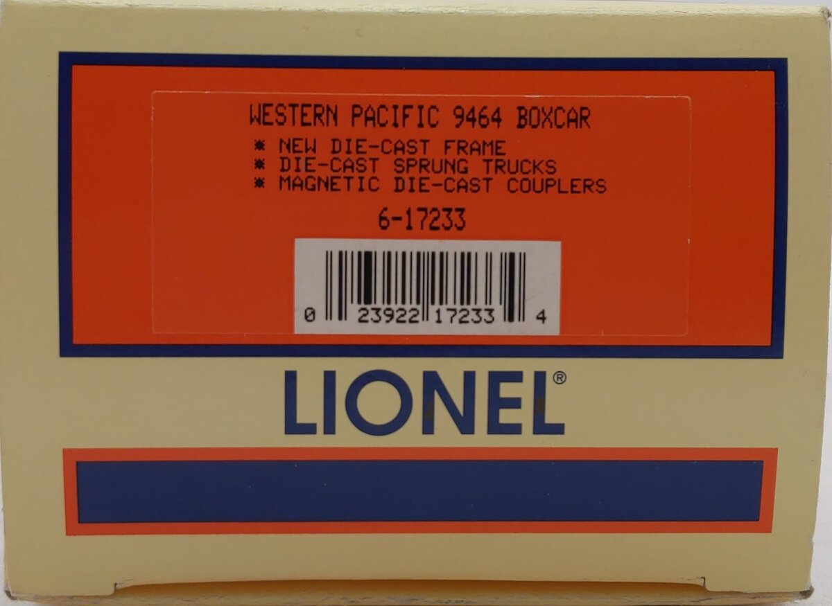 Lionel 6-17233 O Gauge Western Pacific Boxcar #9464-198 LN/Box