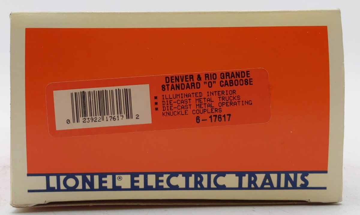 Lionel 6-17617 O Gauge Denver & Rio Grande Caboose #17617 LN/Box
