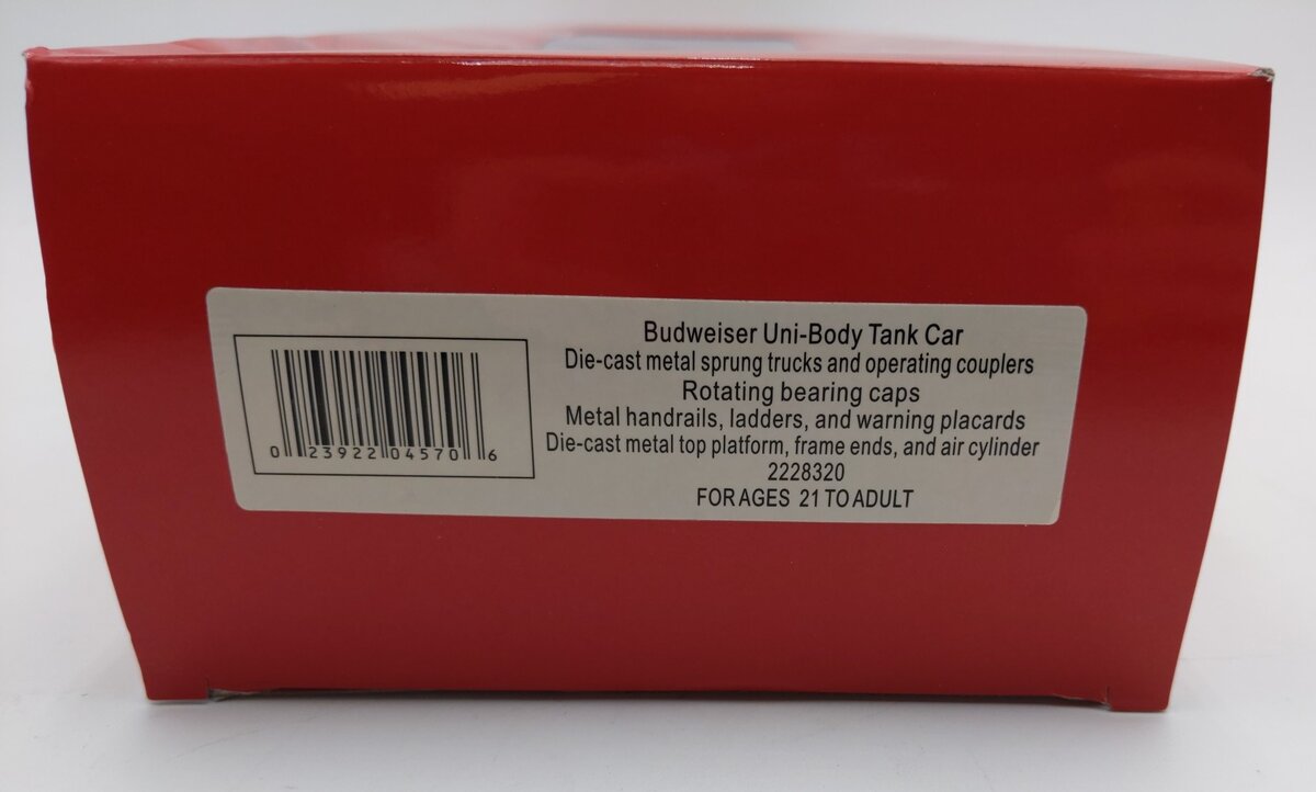 Lionel 2228320 O Budweiser Tank Car