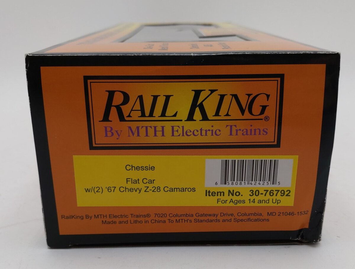 MTH 30-76792 O Chessie Flat Car with 2 1967 Camaros #8819