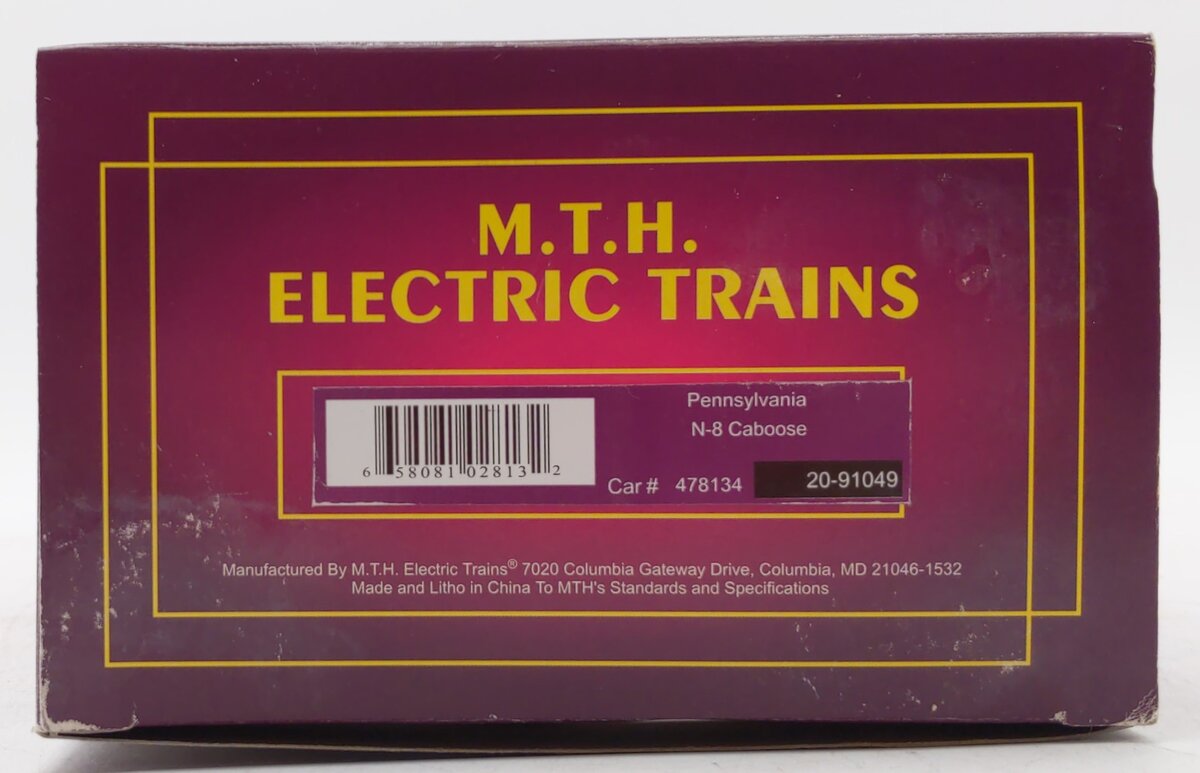 MTH 20-91049 O Gauge Pennsylvania N-8 Illuminated Caboose #478134 EX/Box