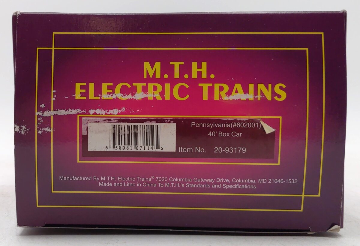 MTH 20-93179 O Pennsylvania 40' Boxcar #602001 NIB