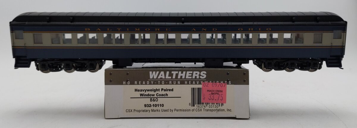 Walthers 932-10110 HO Baltimore & Ohio Heavyweight Window Coach Passenger Car