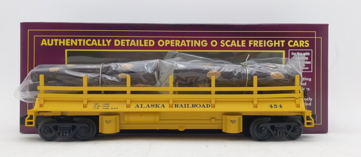 MTH 20-98326 O Gauge Alaska Operating Log Car #454 LN/Box