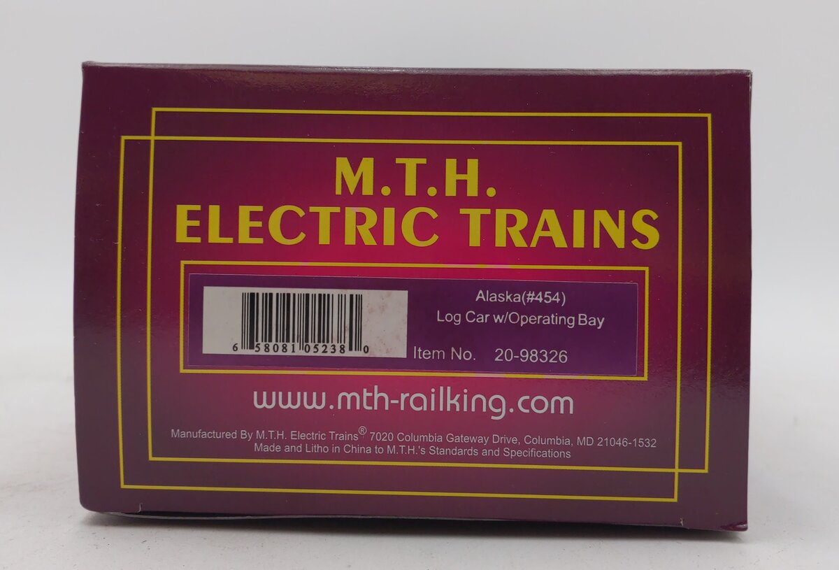 MTH 20-98326 O Gauge Alaska Operating Log Car #452 EX/Box