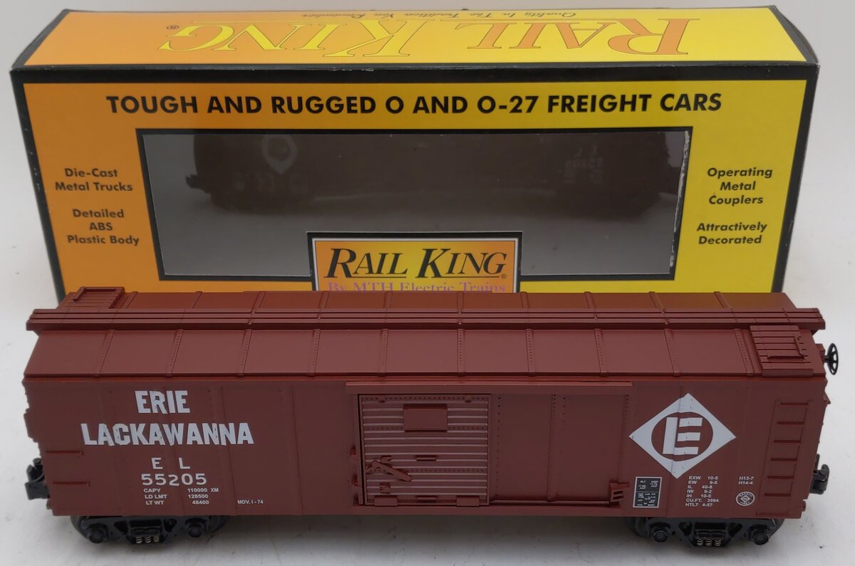 MTH 30-7428 O Gauge Erie Lackawanna Boxcar #55205 EX/Box