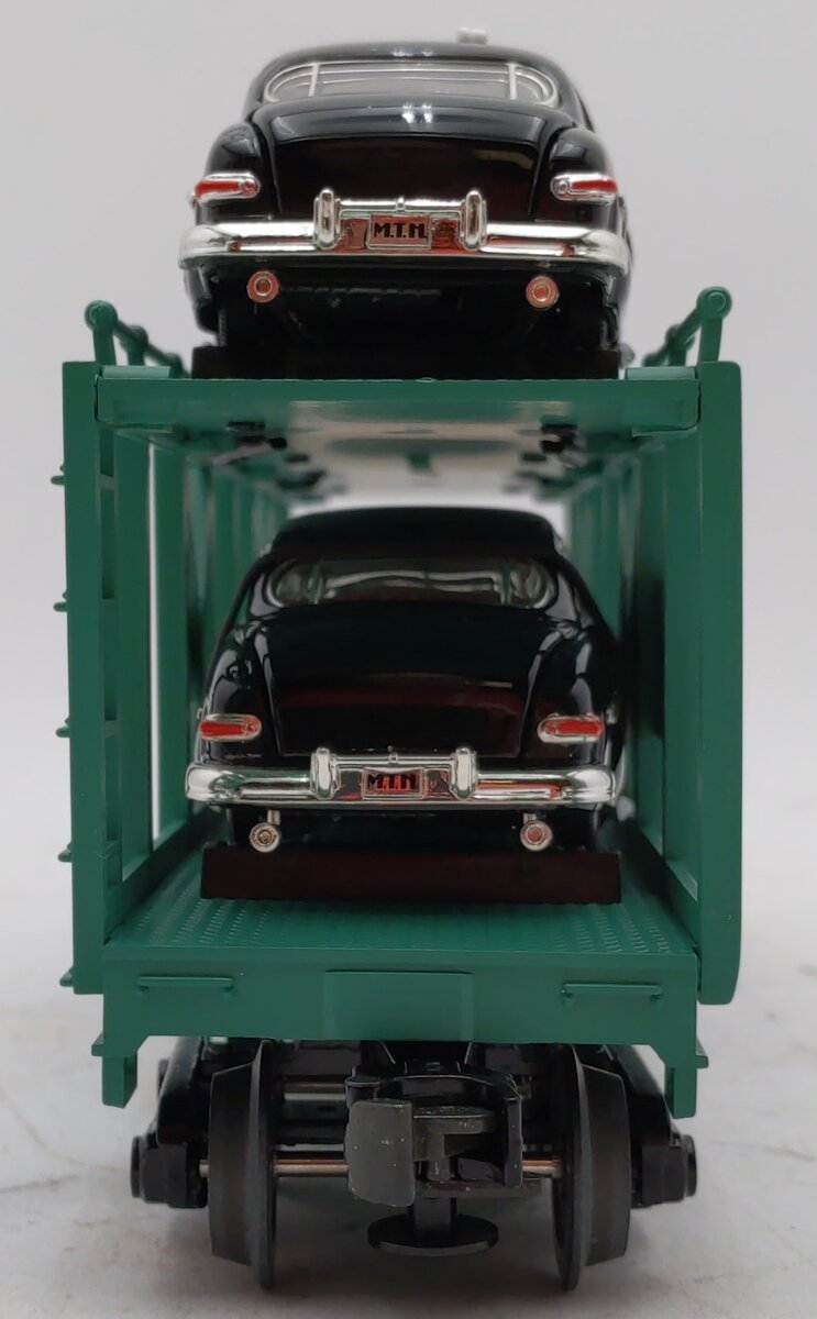 MTH 30-7682 O New York Central Auto Carrier #325 with (4) Ertl 1949 Mercurys LN/Box