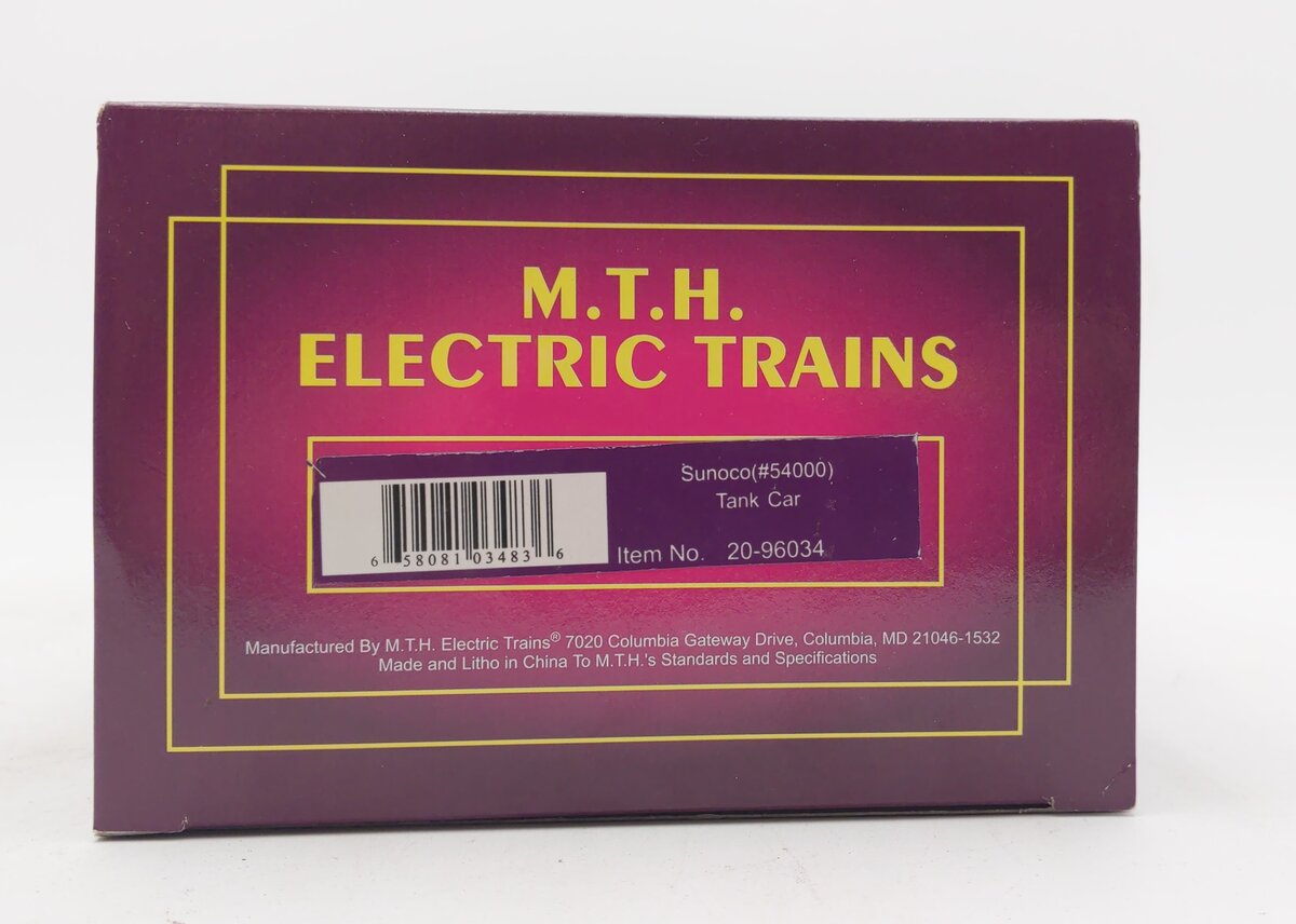 MTH 20-96034 O Gauge Sunoco Tank Car #54000 EX/Box