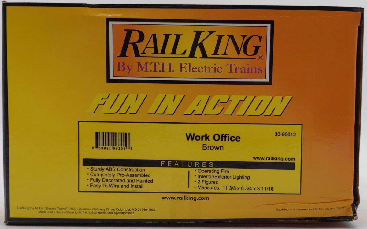 MTH 30-90012 O Brown Work Office W/ Operating Fire LN/Box