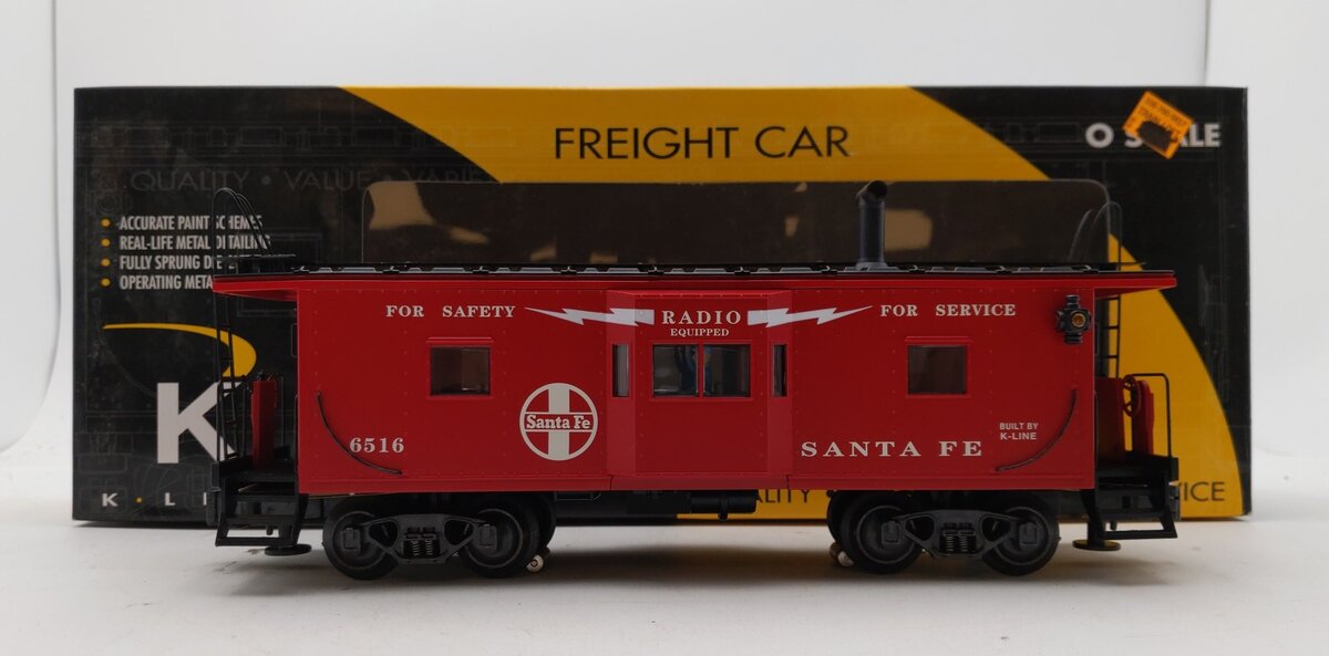 K-Line K612-1053 O Gauge Santa Fe Bay Window Caboose #6516 LN/Box