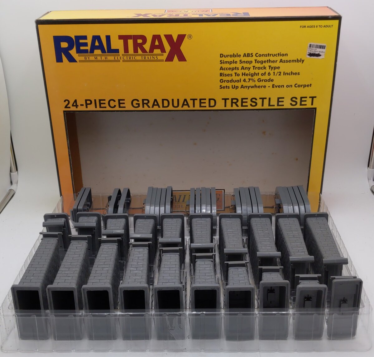 MTH 40-1033 O RealTrax - 24-Piece Graduated Trestle System Set NIB