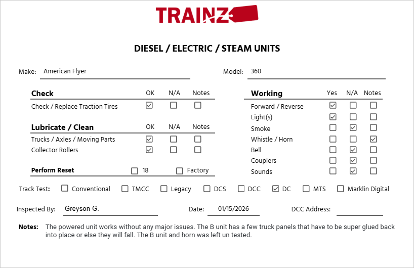 American Flyer 360 Vintage S Santa Fe PA-1AB Diesel Locomotive Set VG