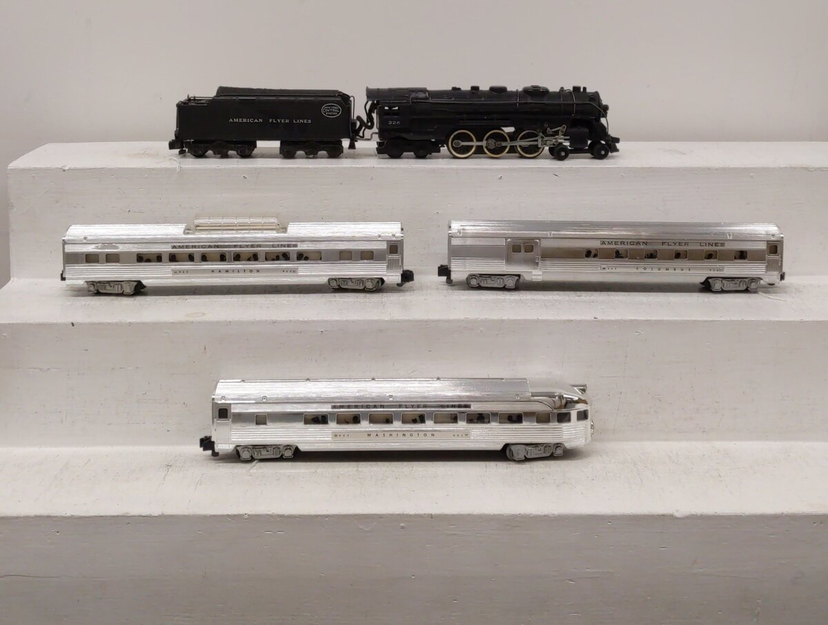 American Flyer 5351W S Postwar Hudson Passenger Set w/ # 326, 963, 962 & 960 [4] VG