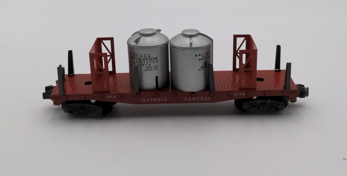 American Flyer 24579 Vintage S Illinois Central Flatcar w/ Load EX