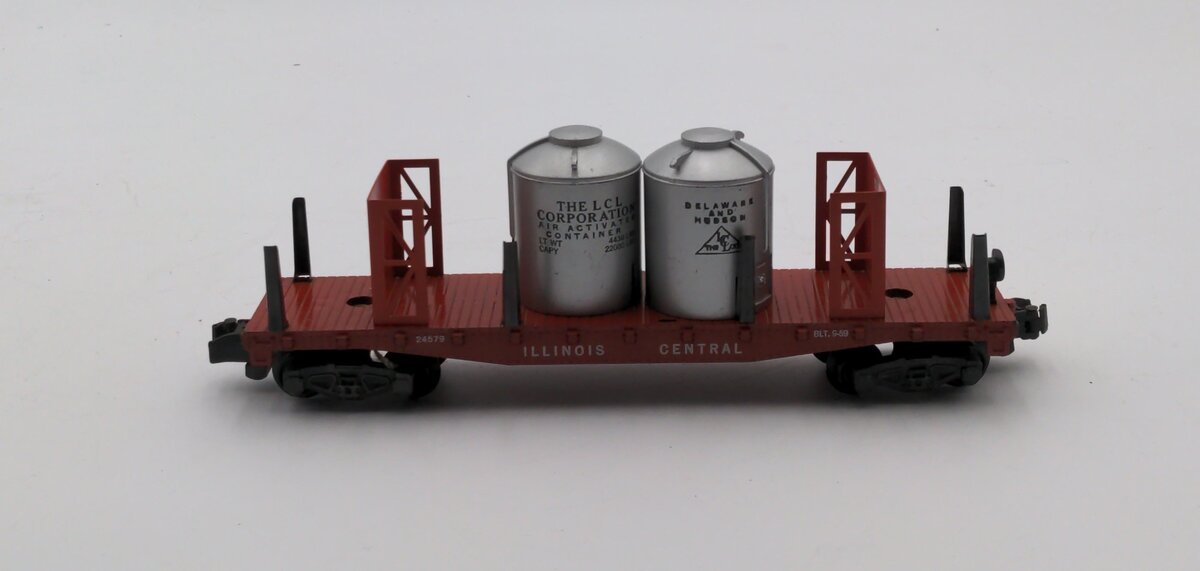 American Flyer 24579 Vintage S Illinois Central Flatcar w/ Load EX
