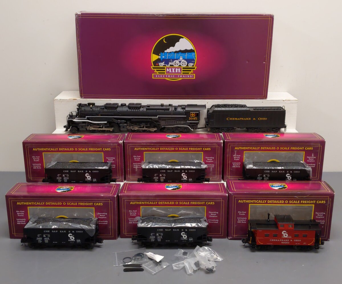 MTH 20-3507-1 O Gauge C&O 2-6-6-6 Allegheny Steam Freight Train Set w/PS 3.0