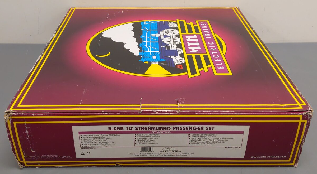 MTH 20-65283 O NYC 70' Streamlined Passenger 5-Car Car Set LN/Box