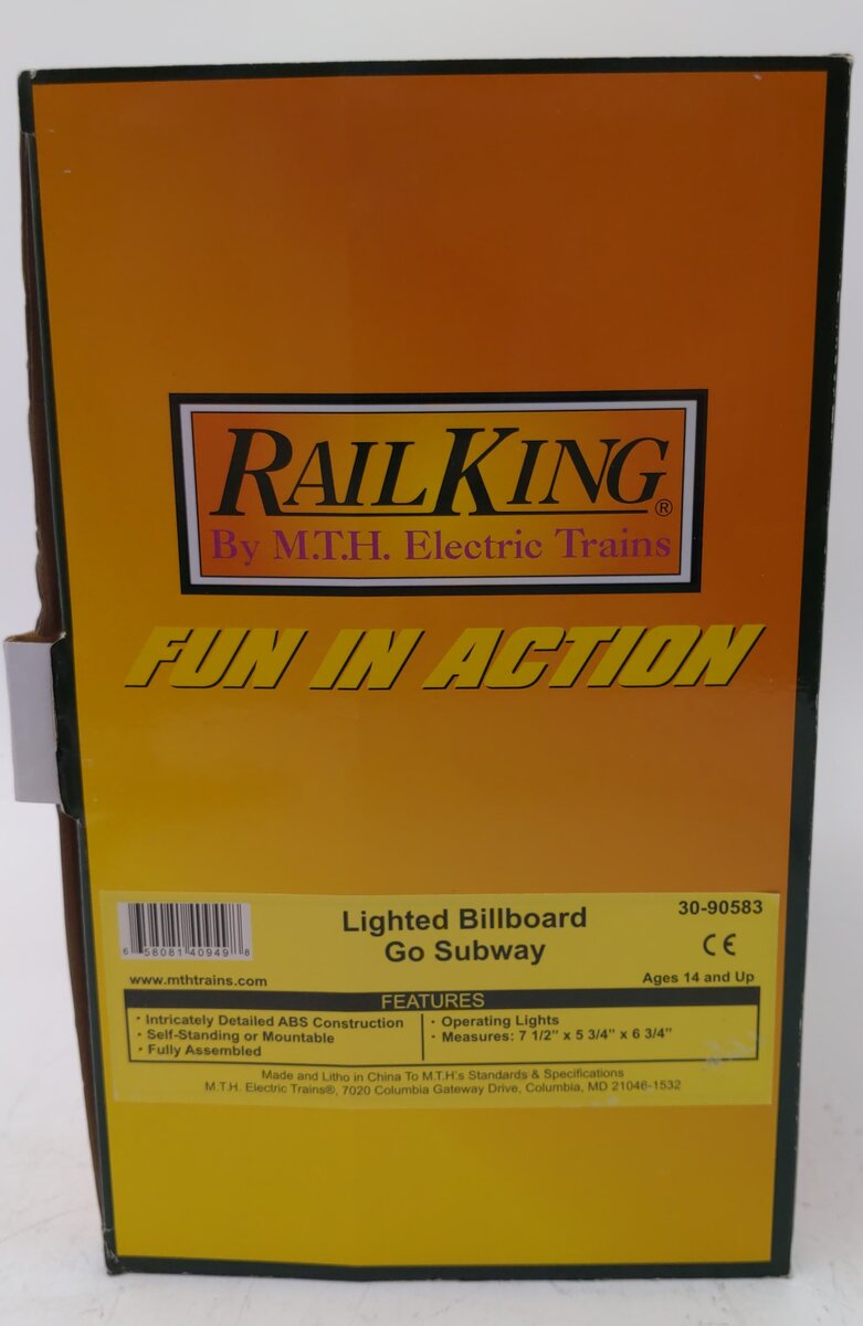 MTH 30-90583 O Go Subway RailKing Lighted Billboard