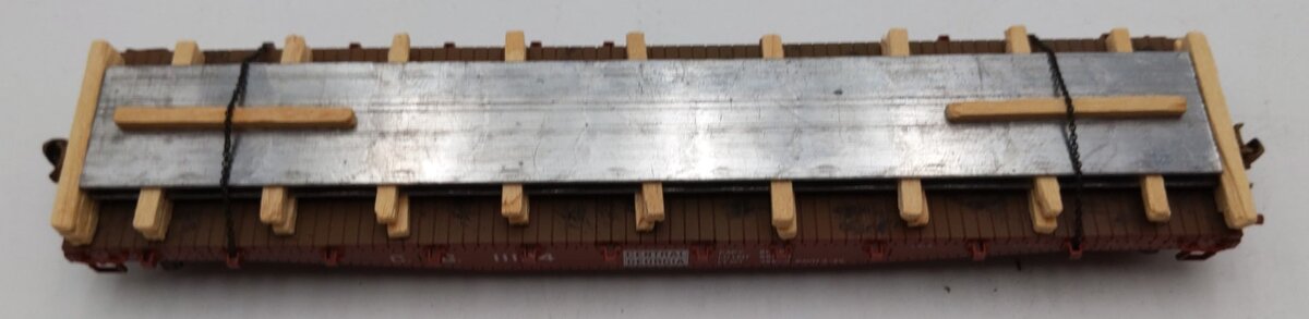 Red Caboose RC-2258-3 HO Custom Central of Georgia 42' Flatcar with Load #11134 EX/Box