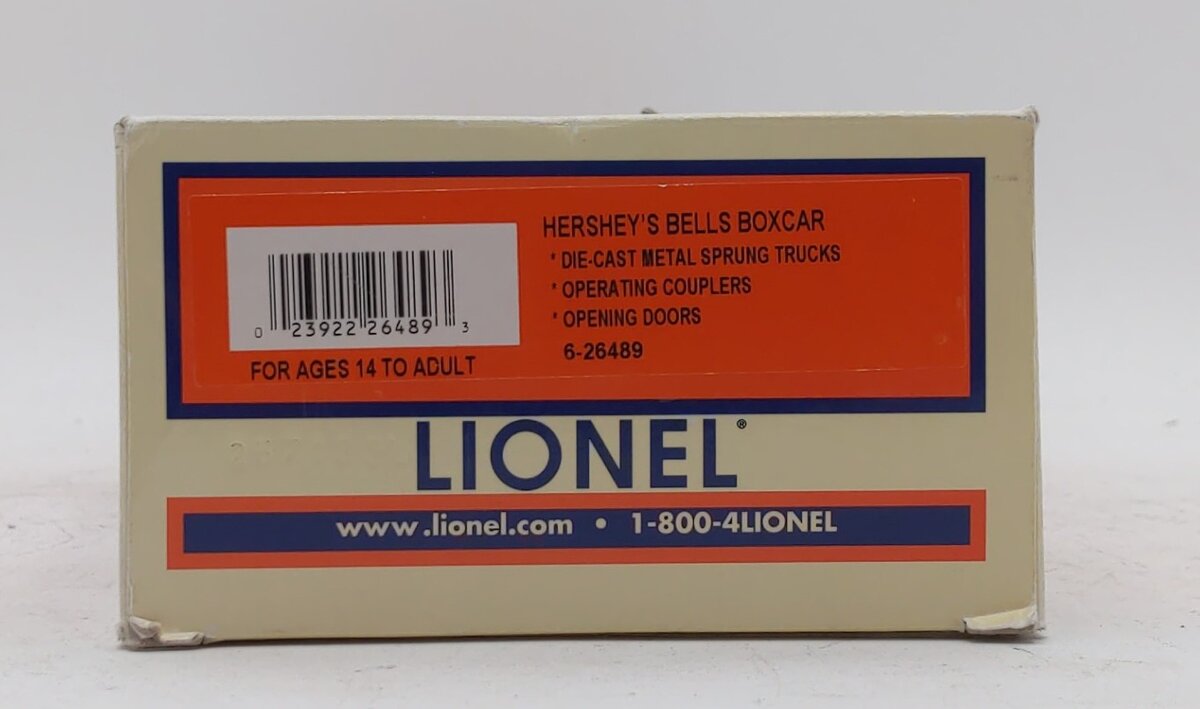 Lionel 6-26489 O Hershey’s Christmas Bells Boxcar LN/Box