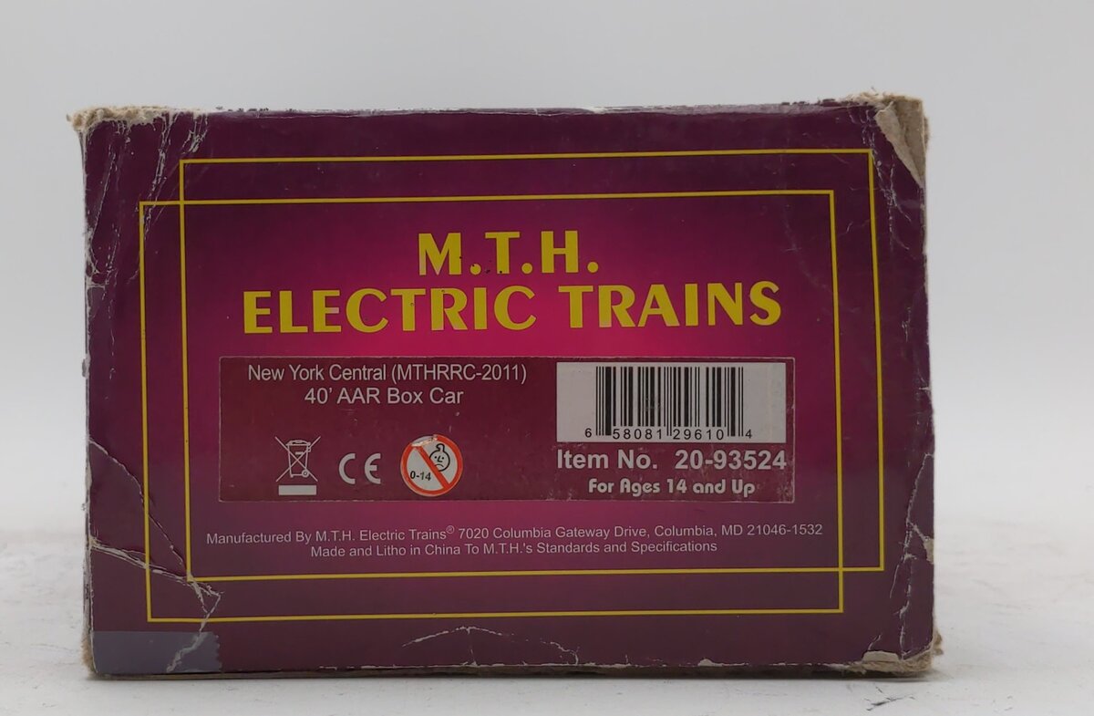 MTH 20-93524 O Gauge New York Central MTHRRC-2011 40' AAR Boxcar #151471 NIB
