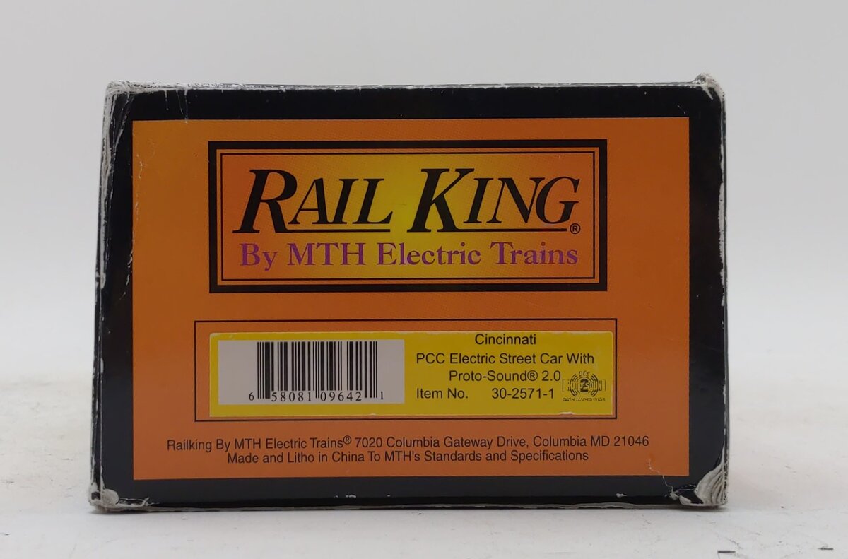MTH 30-2571-1 Cincinnati PCC Electric Street Car w/PS2 #1168