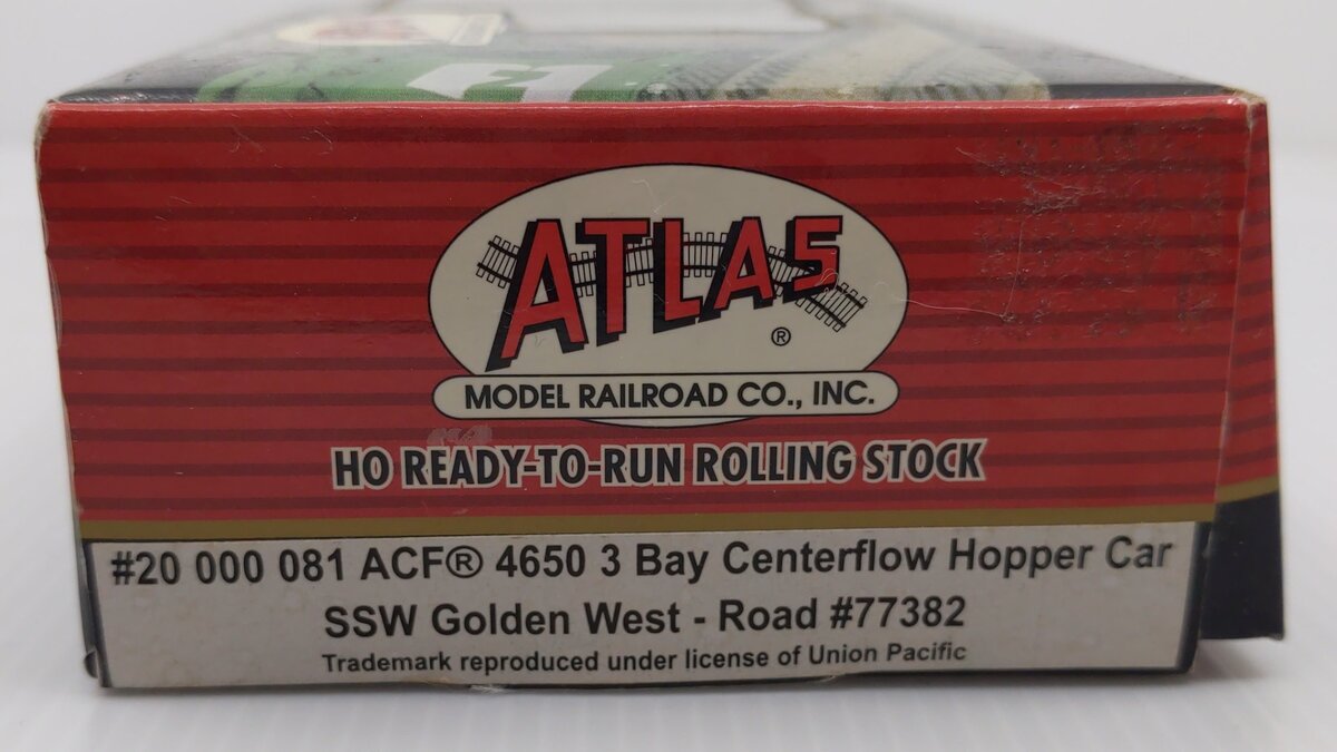 Atlas 20000081 HO Golden West Service SSW Centerflow Hopper Car #77382
