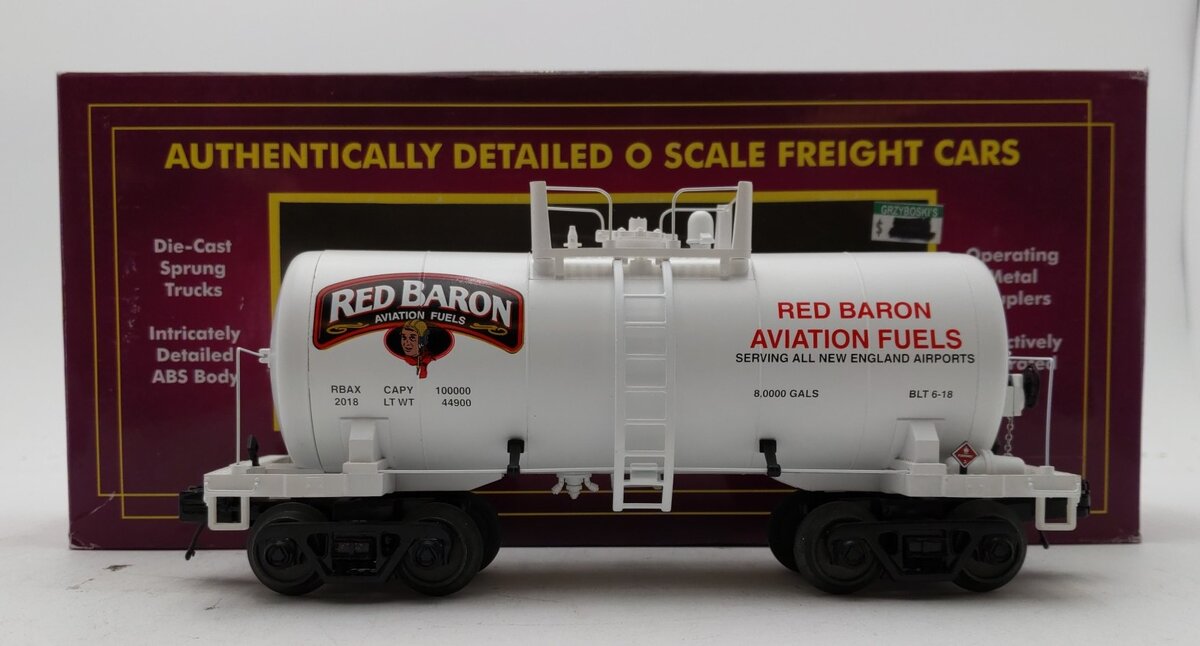 MTH 20-96259 O Gauge Red Baron Aviation Fuel 8000 Gallon Tank Car LN/Box