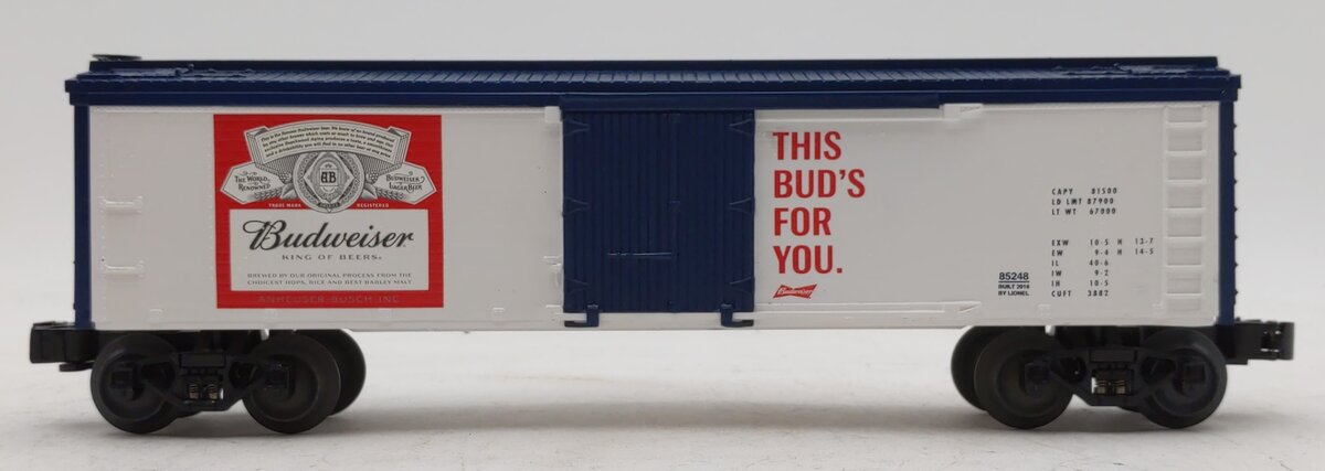 Lionel 6-85248 O Budweiser Reefer Truck w/ Operating Couplers & Opening Doors
